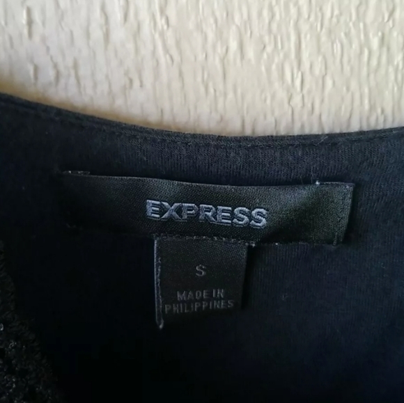 EXPRESS tank top sz small black velvet y2k - Picture 3 of 3